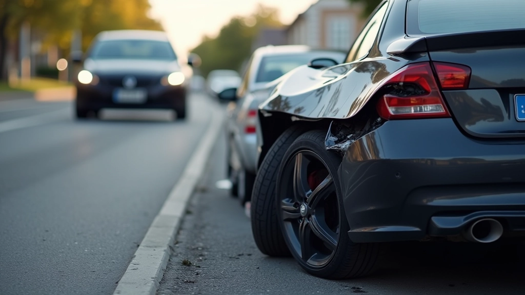 Accident automobile avec dégâts visibles à deux véhicules