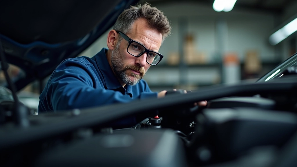 Factures de réparation automobile étalées sur un bureau avec une calculatrice